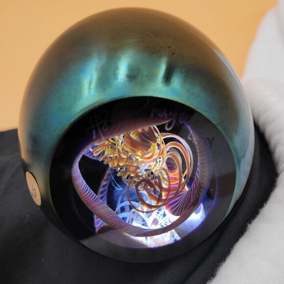 Henry Summa Signed Art Glass Paperweight - Picture 3 of 10